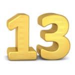 3d number 13 gold